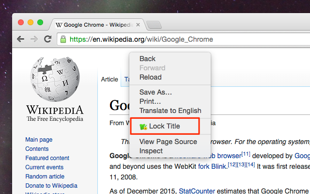 choose "Lock tab title" on context menu